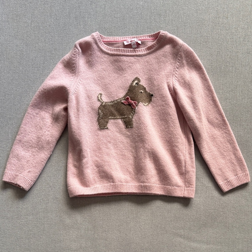 Trotters Pink Sweater with Dog Design size 4/5